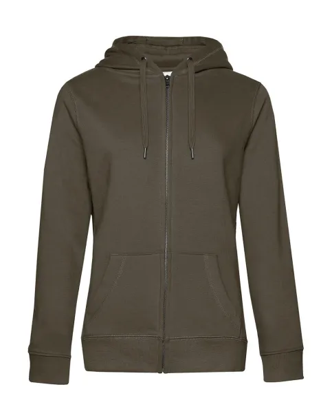 QUEEN Ženski hoodie s patentnim zatvaračem - B&C Khaki