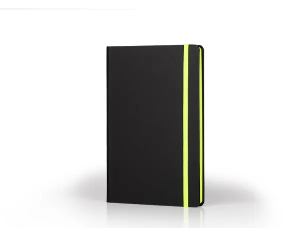 FLUX EDGE A5 notebook with elastic band and colored paper edges Yellow