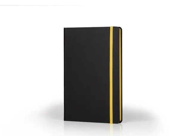 FLUX EDGE Notes s elastičnom trakom i obojanim rubom papira, A5 Žuta