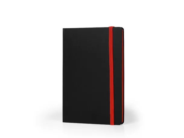 FLUX EDGE A5 notebook with elastic band and colored paper edges Red