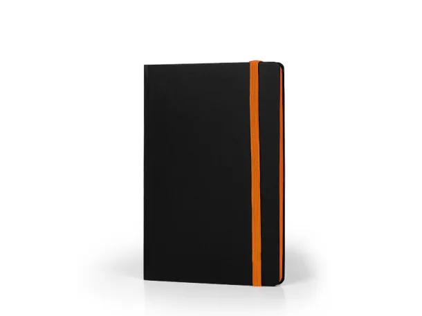 FLUX EDGE A5 notebook with elastic band and colored paper edges Orange