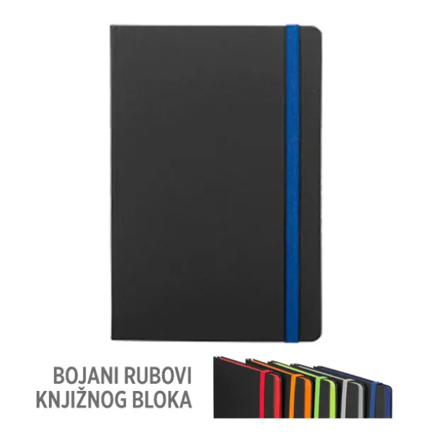 FLUX EDGE Notes s elastičnom trakom i obojanim rubom papira, A5 Kraljevsko plava