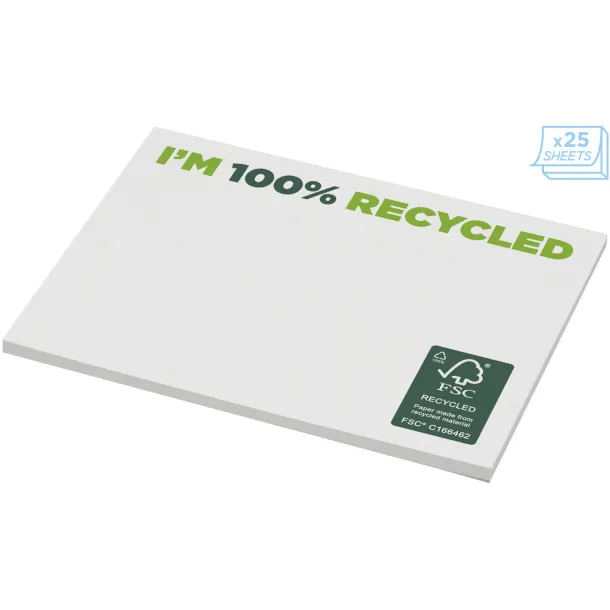 Sticky-Mate® recycled sticky notes 100 x 75 mm - Unbranded White