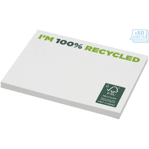 Sticky-Mate® recycled sticky notes 100 x 75 mm - Unbranded White