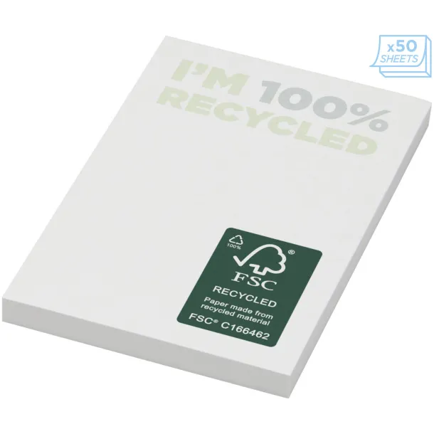 Sticky-Mate® recycled sticky notes 50 x 75 mm - Unbranded White