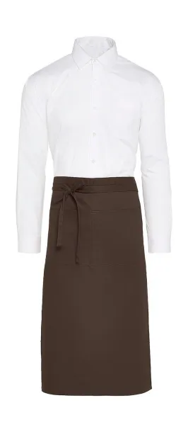  ROME - Medium Length Bistro Apron with Pocket - SG Accessories - BISTRO Brown