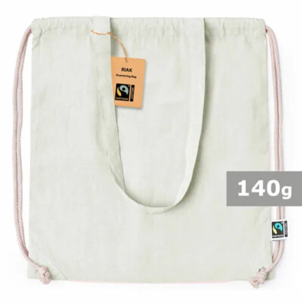  Recycled cotton drawstring bag, shopping bag neutral