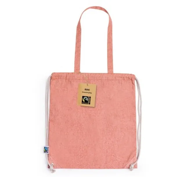  Recycled cotton drawstring bag, shopping bag Crvena