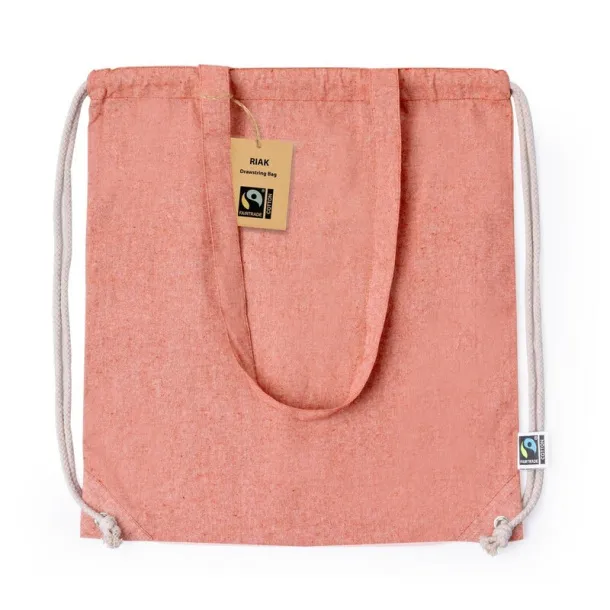  Recycled cotton drawstring bag, shopping bag Crvena