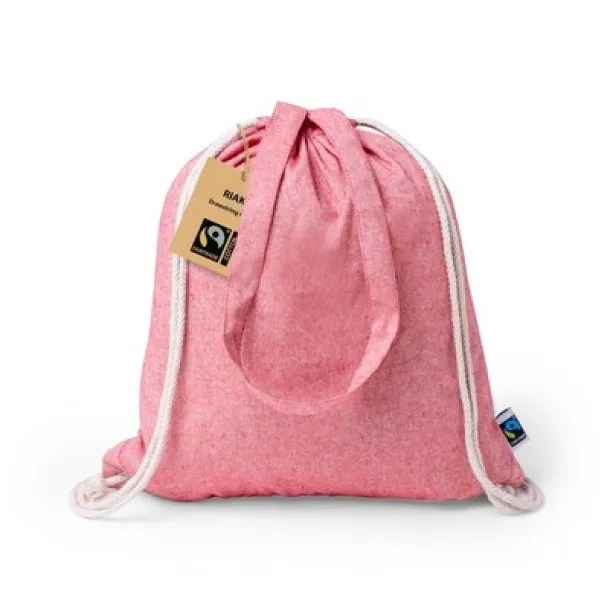  Recycled cotton drawstring bag, shopping bag Crvena