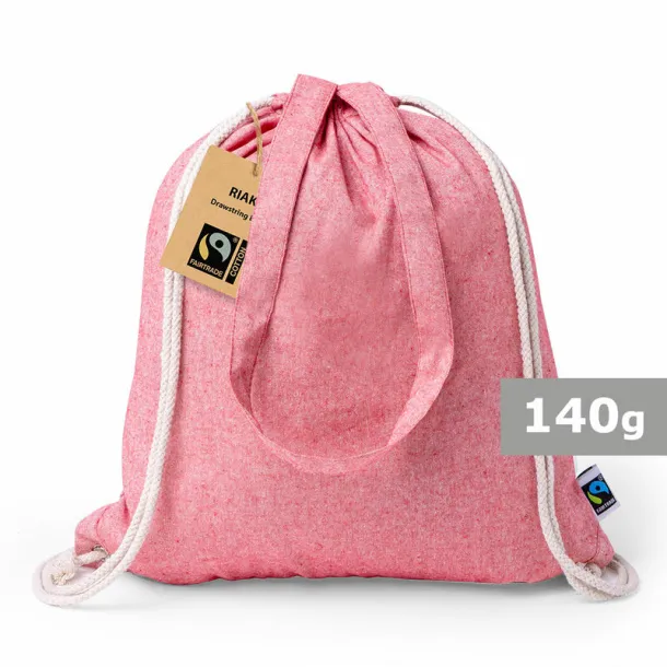  Recycled cotton drawstring bag, shopping bag Crvena