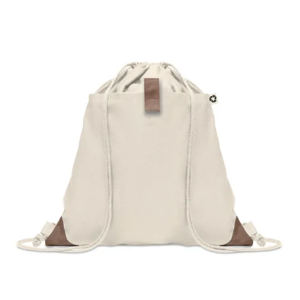 PANDA BAG Recycled cotton drawstring bag Beige