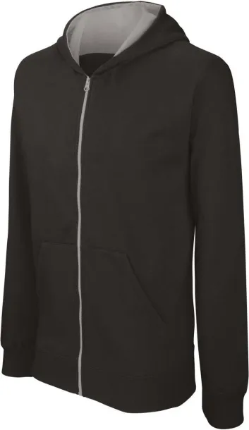  Dječja hoodica s patentom, 280 g/m2 - Kariban Crna Fine Grey