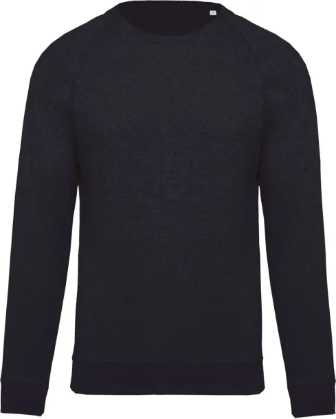  MEN'S ORGANIC COTTON CREW NECK RAGLAN SLEEVE SWEATSHIRT - Kariban French Navy Heather