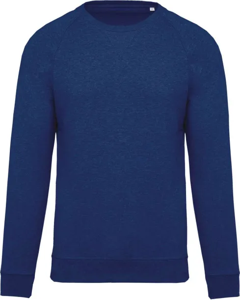  MEN'S ORGANIC COTTON CREW NECK RAGLAN SLEEVE SWEATSHIRT - Kariban Ocean Blue Heather