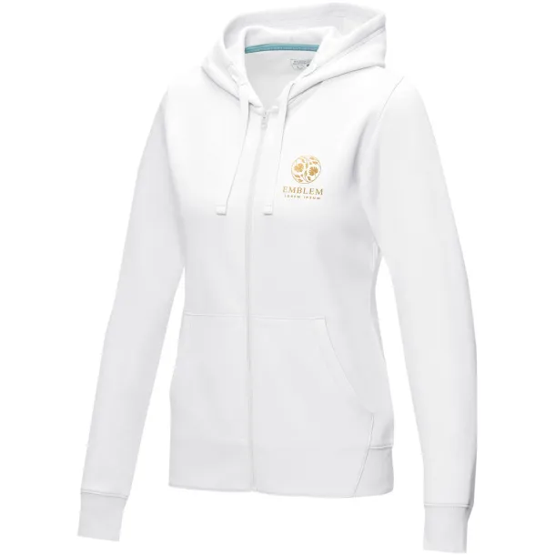 Ruby women’s GOTS organic GRS recycled full zip hoodie - Elevate NXT White