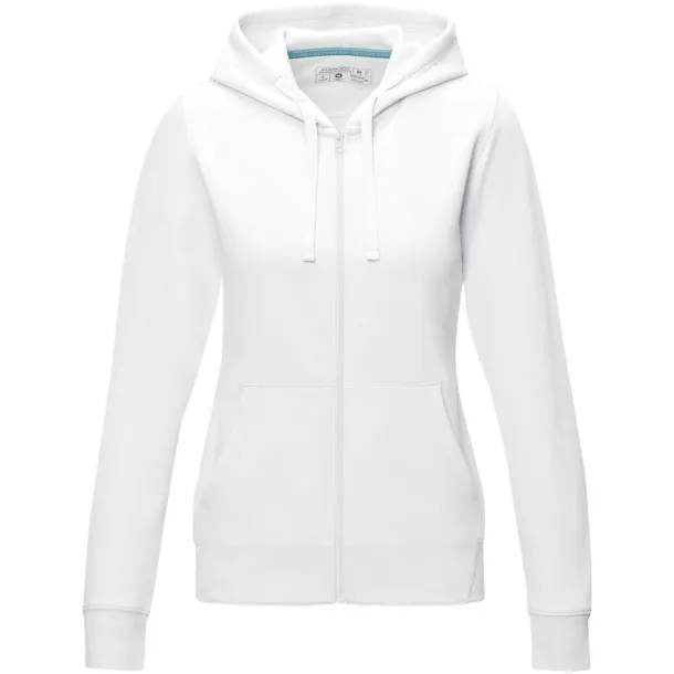 Ruby women’s GOTS organic GRS recycled full zip hoodie - Elevate NXT White