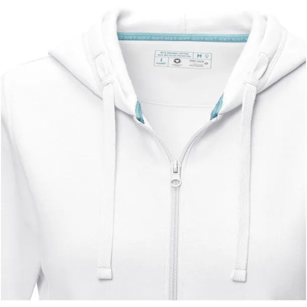 Ruby women’s GOTS organic GRS recycled full zip hoodie - Elevate NXT White