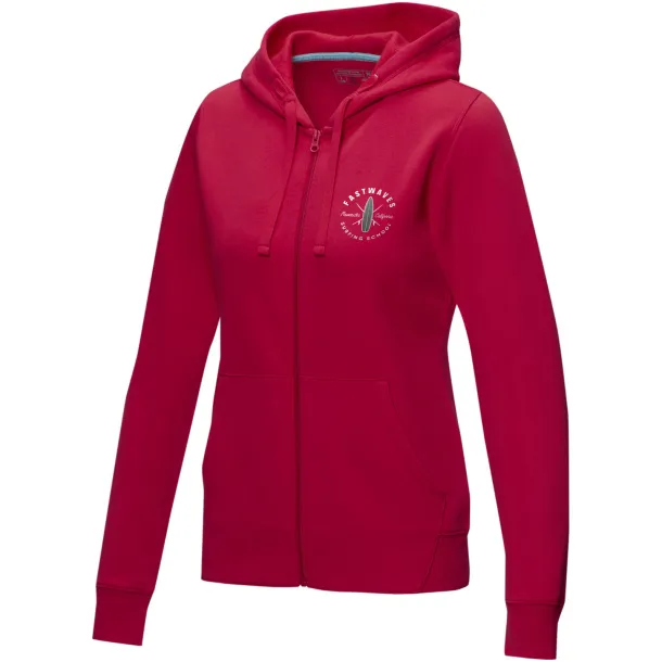 Ruby women’s GOTS organic GRS recycled full zip hoodie - Elevate NXT Red