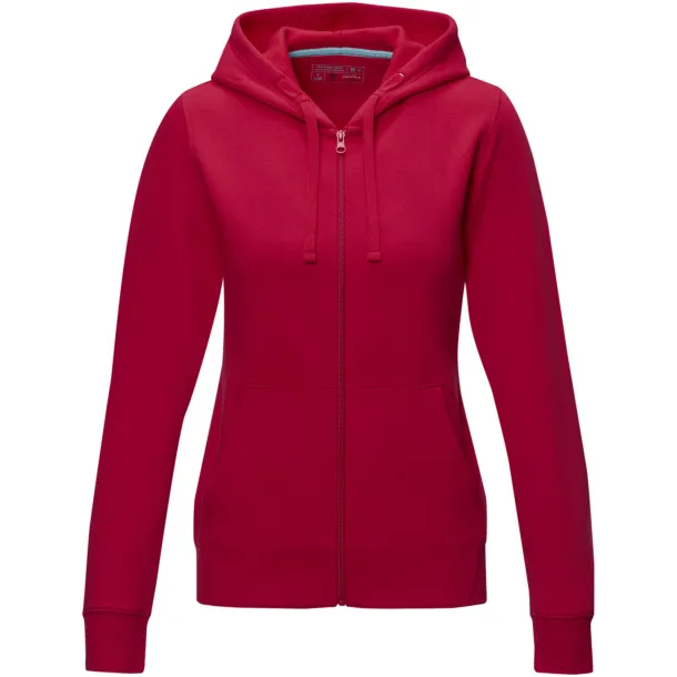 Ruby women’s GOTS organic GRS recycled full zip hoodie - Elevate NXT Red