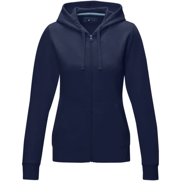 Ruby women’s GOTS organic GRS recycled full zip hoodie - Elevate NXT Navy Blue