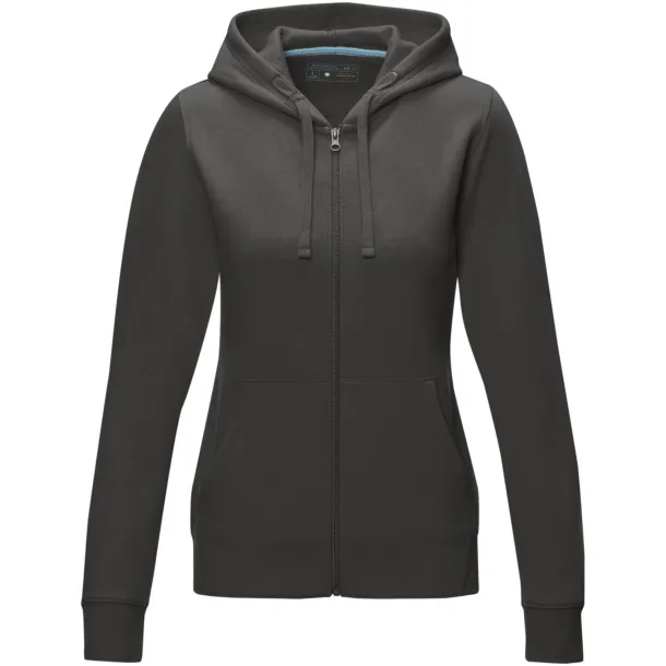 Ruby women’s GOTS organic GRS recycled full zip hoodie - Elevate NXT Storm grey