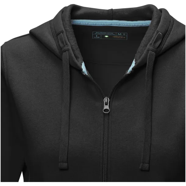 Ruby women’s GOTS organic GRS recycled full zip hoodie - Elevate NXT Solid black