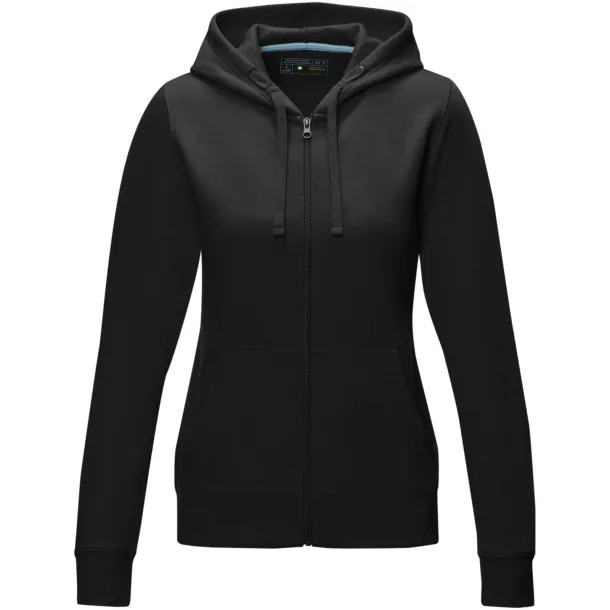 Ruby women’s GOTS organic GRS recycled full zip hoodie - Elevate NXT Solid black