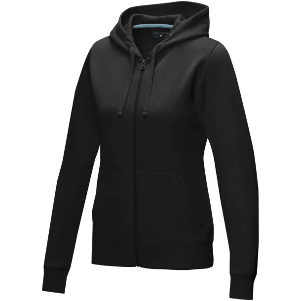 Ruby women’s GOTS organic GRS recycled full zip hoodie - Elevate NXT Solid black