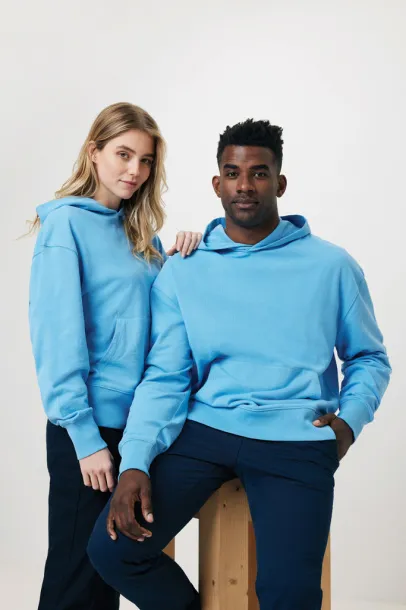  Iqoniq Yoho unisex hoodie od recikliranog pamuka, 340 g/m² - iqoniq tranquil blue