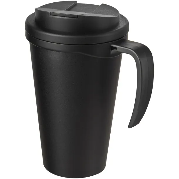 Americano Grande 350 ml mug with spill-proof lid Solid black Solid black