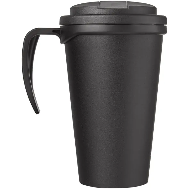 Americano Grande 350 ml mug with spill-proof lid Solid black Solid black