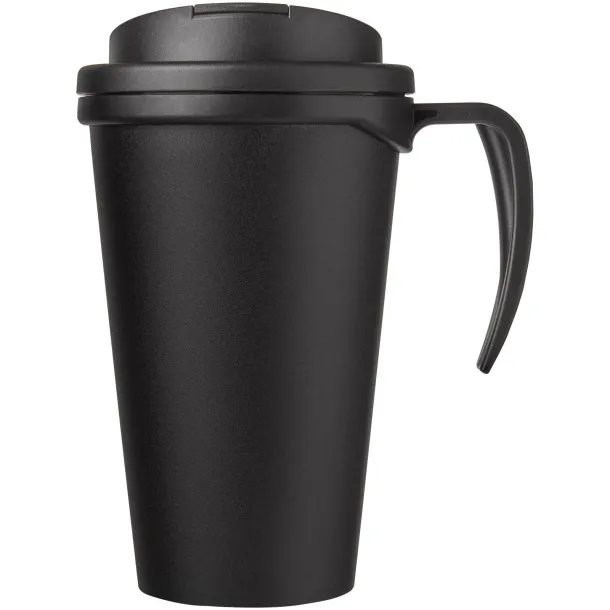 Americano Grande 350 ml mug with spill-proof lid Solid black Solid black