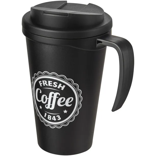 Americano Grande 350 ml mug with spill-proof lid Solid black Solid black