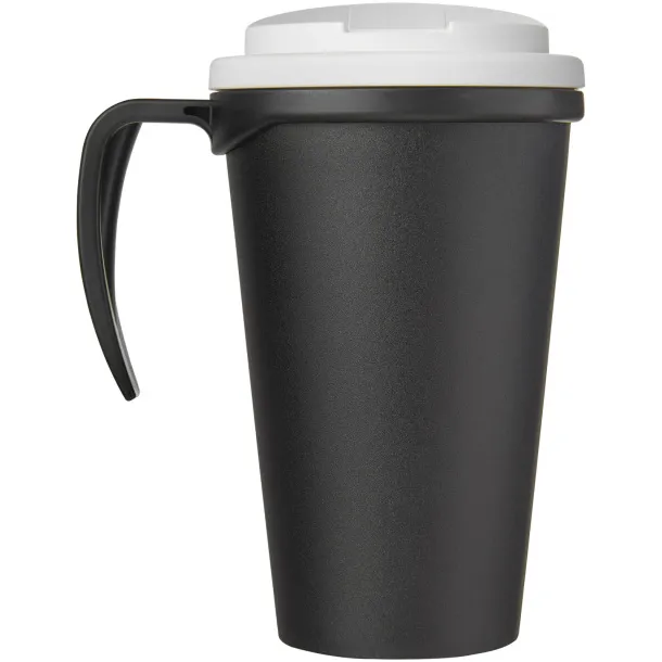 Americano Grande 350 ml mug with spill-proof lid Solid black White