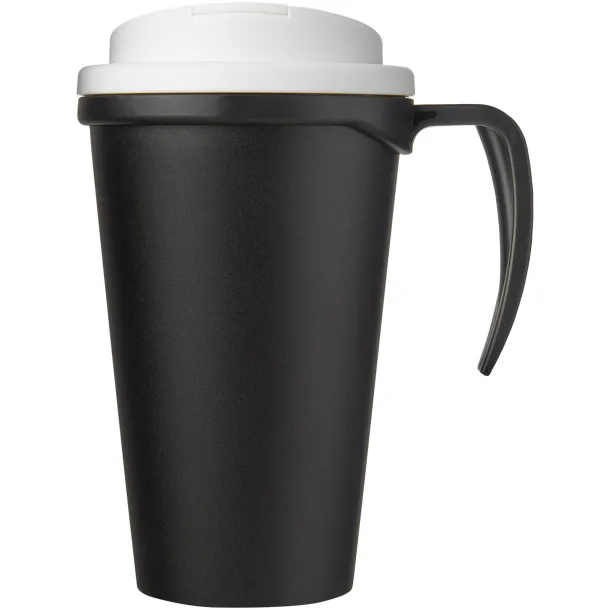 Americano Grande 350 ml mug with spill-proof lid - Unbranded Solid black White