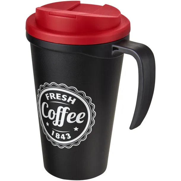 Americano Grande 350 ml mug with spill-proof lid Solid black Red