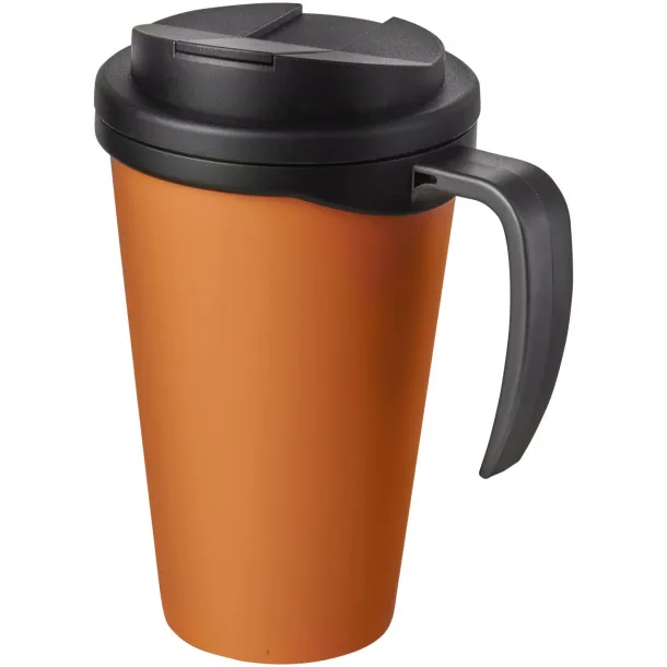 Americano Grande 350 ml mug with spill-proof lid Orange Solid black