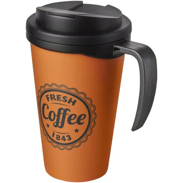 Americano Grande 350 ml mug with spill-proof lid Orange Solid black