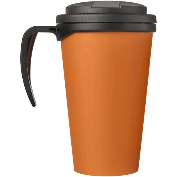 Americano Grande 350 ml mug with spill-proof lid Orange Solid black