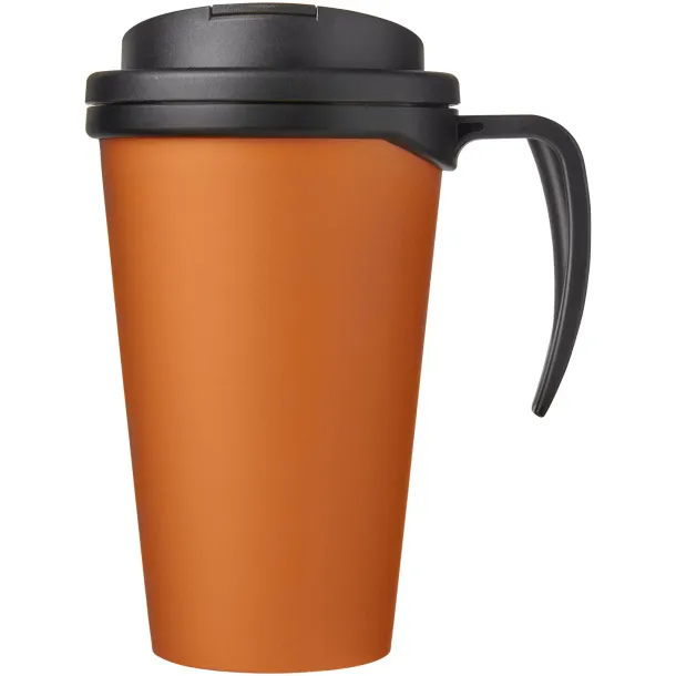 Americano Grande 350 ml mug with spill-proof lid Orange Solid black