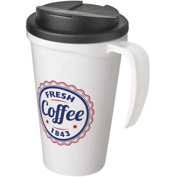 Americano Grande 350 ml mug with spill-proof lid - Unbranded White Solid black