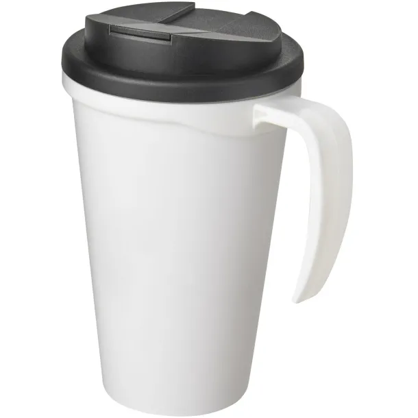 Americano Grande 350 ml mug with spill-proof lid - Unbranded White Solid black