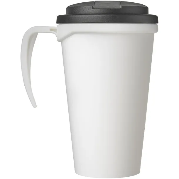 Americano Grande 350 ml mug with spill-proof lid - Unbranded White Solid black