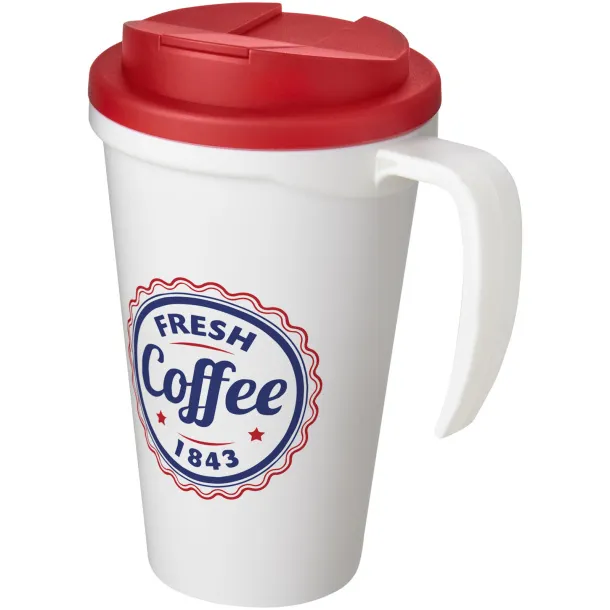 Americano Grande 350 ml mug with spill-proof lid - Unbranded White Red