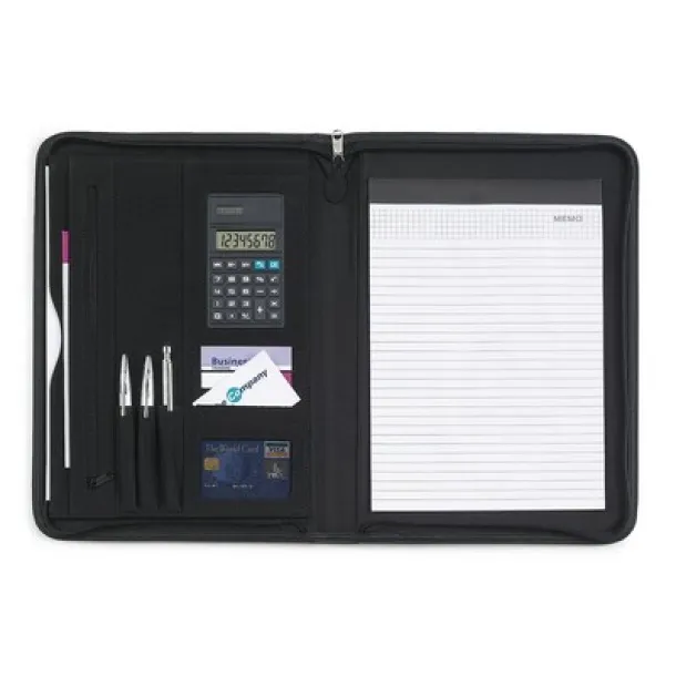  Conference folder approx. A4 with notebook and calculator Crna