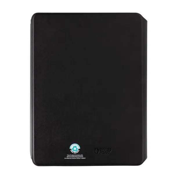  Swiss Peak RCS rePU notebook with 2 in 1 wireless charger - Swiss Peak Black 