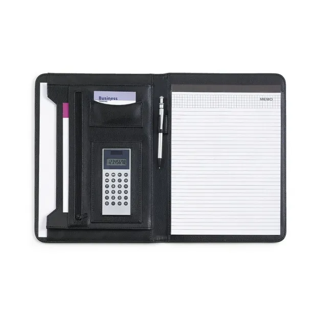  Conference folder approx. A4 with notebook and calculator black