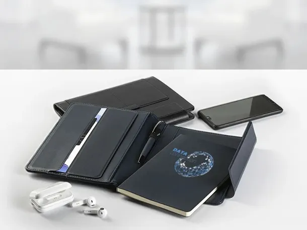 ALCANTARA notes s portfolio mapom, A5 - PRO BOOK Plava
