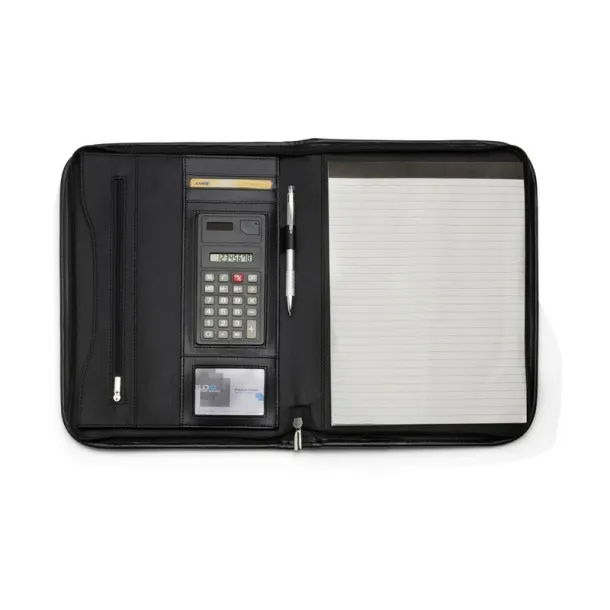  Conference folder approx. A4 with notebook and calculator black